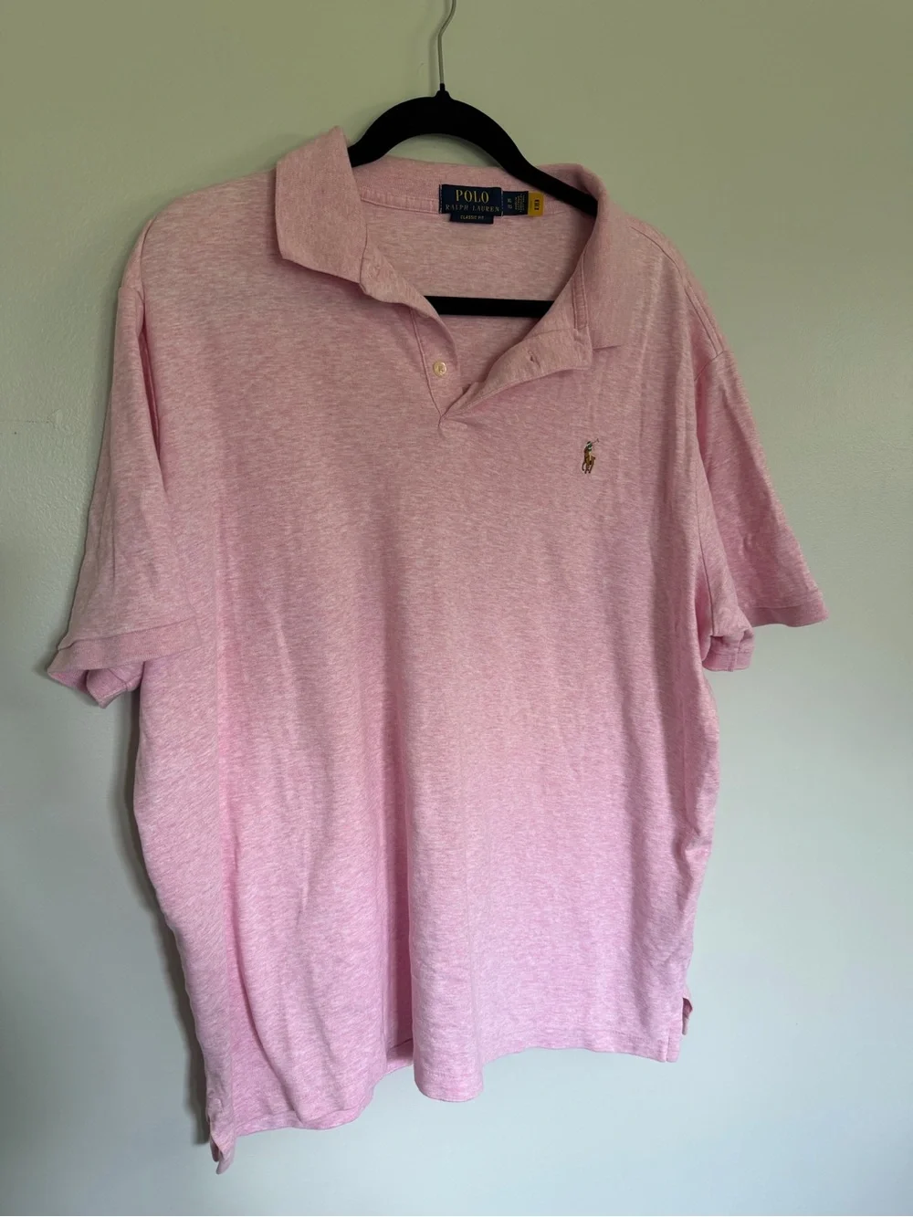 Ralph Lauren Men's Heather Pink Polo with Embroidered Pony